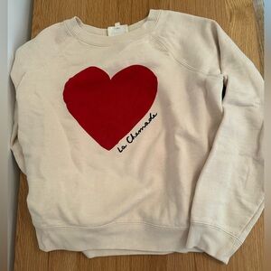 Sezane La Chamade Sweatshirt Cream / Red - Size XS